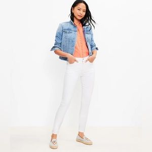 Loft Curvy Kick Crop White Denim 27P